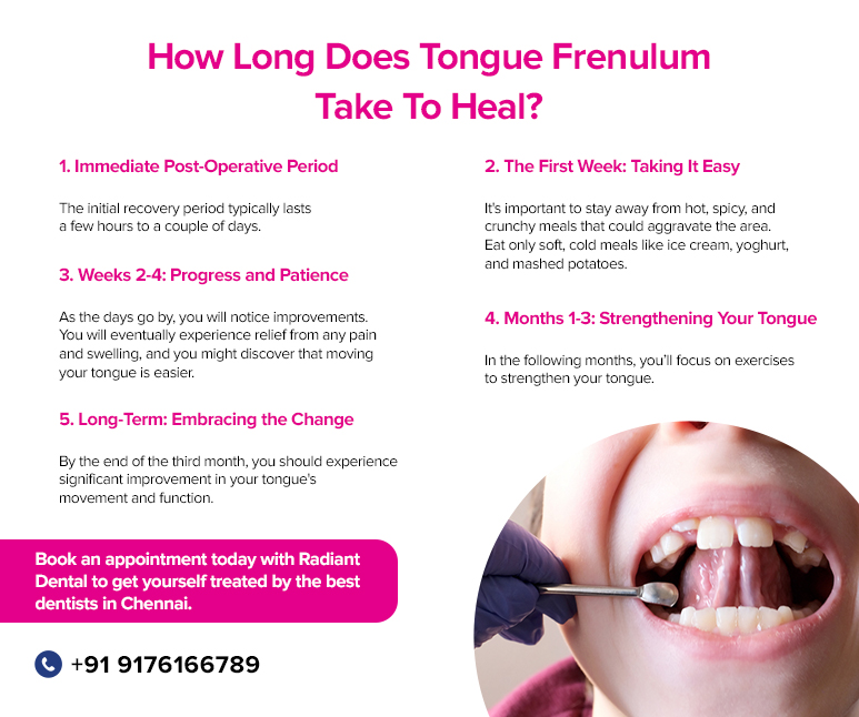 how long does tongue frenulum take to heal