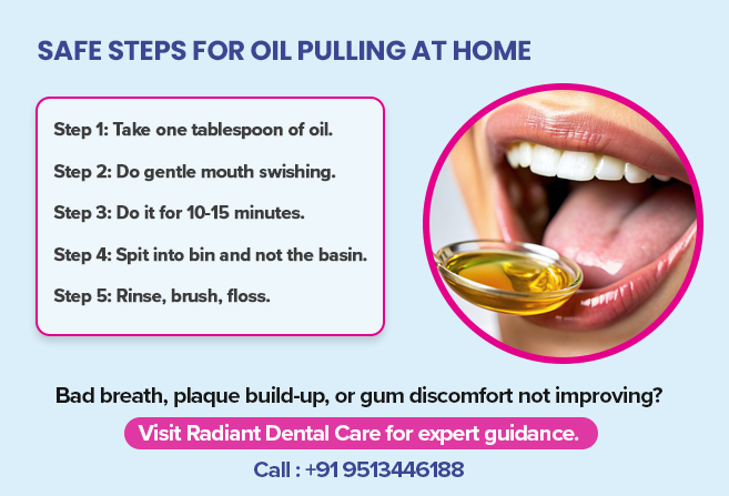 safe steps for oil pulling at home